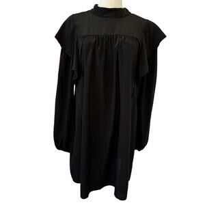 NWT WAYF Women's Black Long Sleeve Trapeze Swing Dress Size S